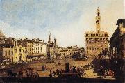 Bernardo Bellotto Piazza della Signoria in Florence oil on canvas
